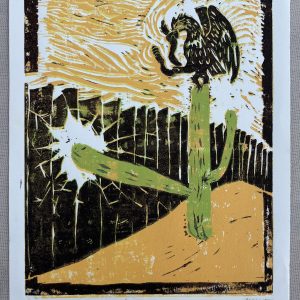 Poster image of a cactus hitting a border wall